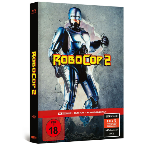 RoboCop 2 - Limitiertes 3-Disc-Mediabook – Cover A (4K Ultra HD + Blu-ray + Bonus-Blu-ray)