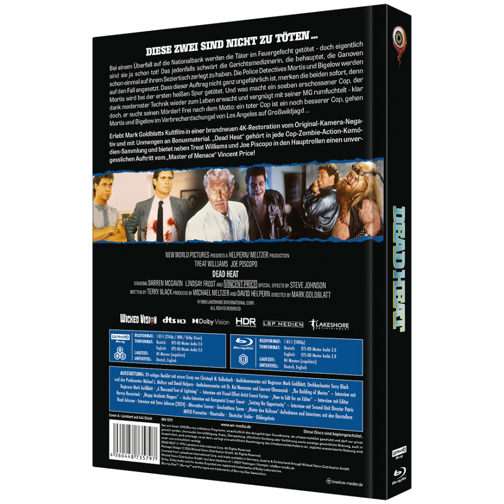 Dead Heat (2-Disc Limited Collector‘s Edition Nr. 93) [4K-UHD Blu-ray & Blu-ray, Cover A, Mediabook, Limitiert auf 222 Stück]