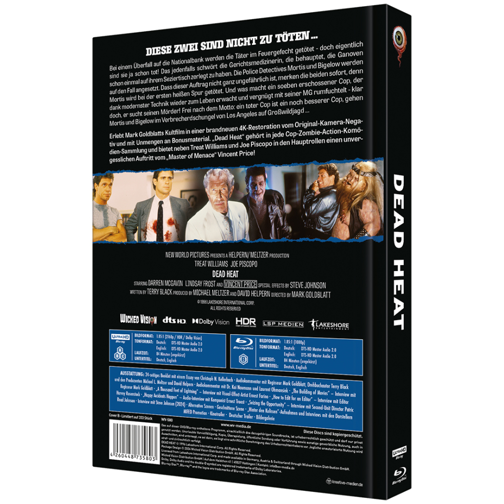 Dead Heat (2-Disc Limited Collector‘s Edition Nr. 93) [4K-UHD Blu-ray & Blu-ray, Cover B, Mediabook, Limitiert auf 111 Stück]