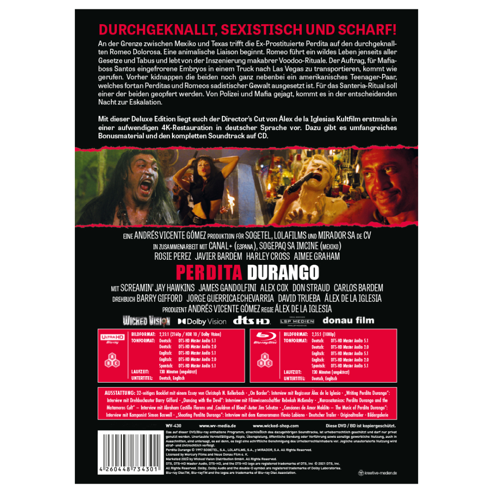 PERDITA DURANGO (3-Disc Limited Collector‘s Edition Nr. 77) [Mediabook Edition 4K Ultra HD, Blu-ray & Soundtrack CD] (Shop-Exklusiv)