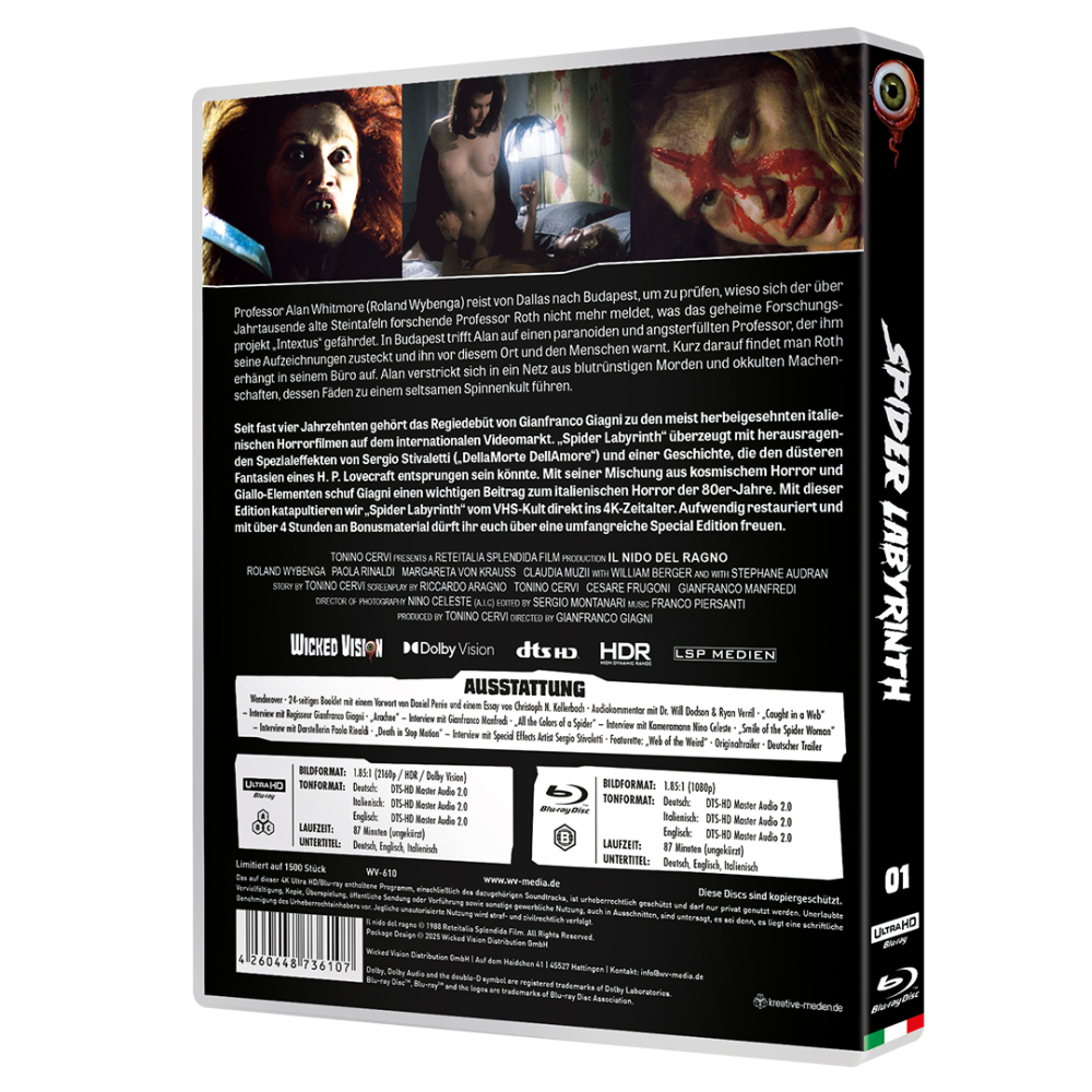Spider Labyrinth (Italo Cinema Collection #01) [4K-Ultra-HD & Blu-ray & and high-quality collector's slipcase]